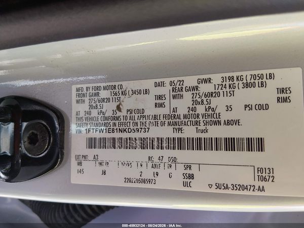2022 FORD F-150 XL — I9