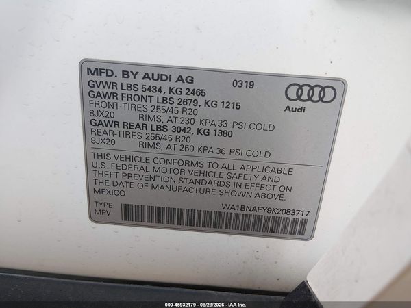 2019 AUDI Q5 45 PREMIUM
