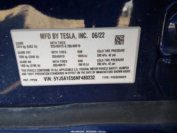 2022 TESLA MODEL S