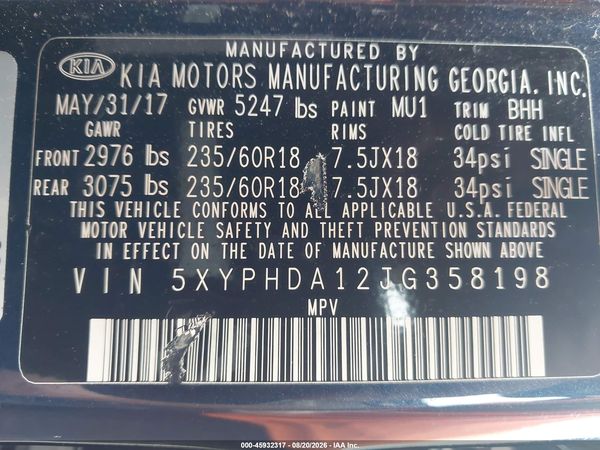 2018 KIA SORENTO 2.0T EX — I9