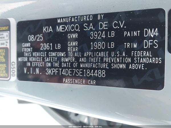 2025 KIA K4 LXS