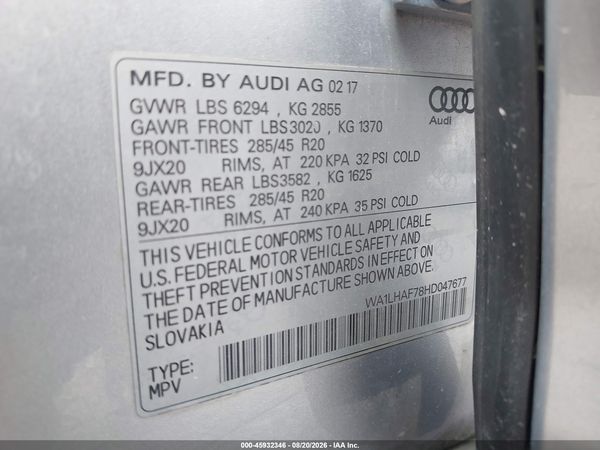 2017 AUDI Q7 2.0T PREMIUM