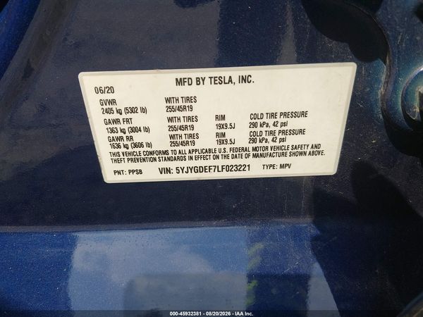 2020 TESLA MODEL Y