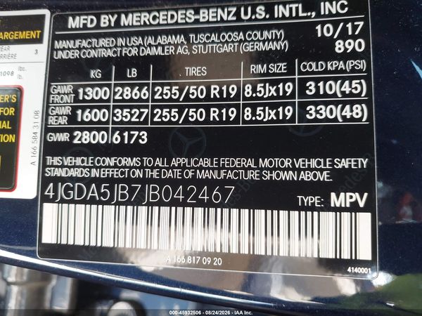 2018 MERCEDES-BENZ GLE 350 GLE350 — I9