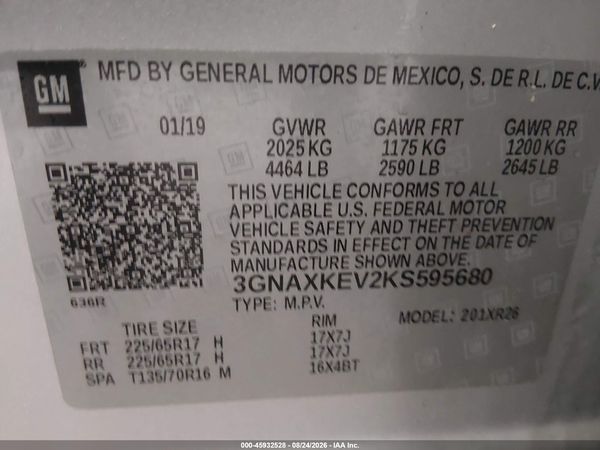 2019 CHEVROLET EQUINOX LT — I9