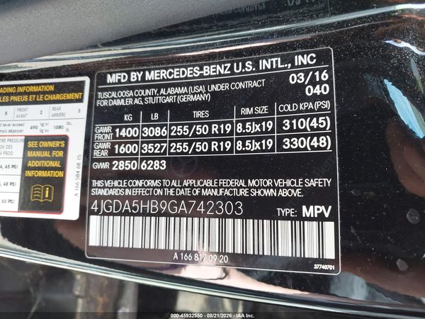 2016 MERCEDES-BENZ GLE 350 4MATIC