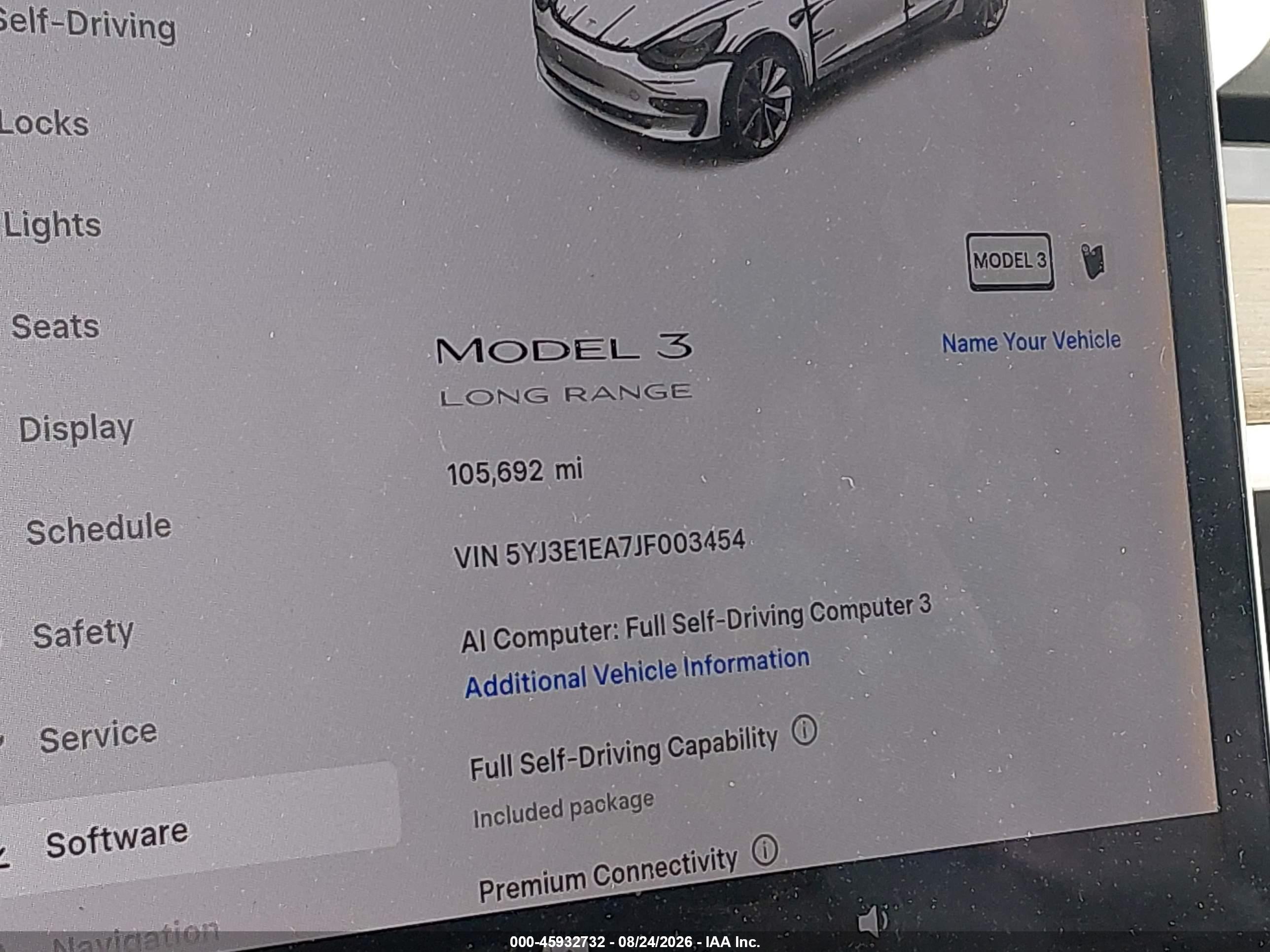2018 TESLA MODEL 3 LONG RANGE/MID RANGE