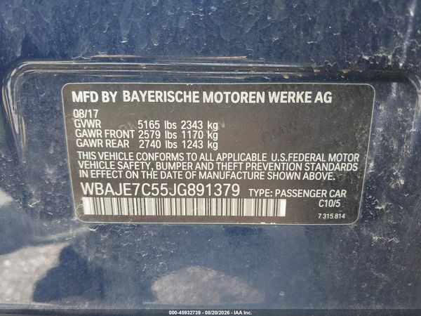 2018 BMW 540I XDRIVE