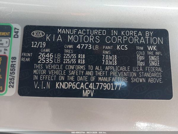 2020 KIA SPORTAGE S
