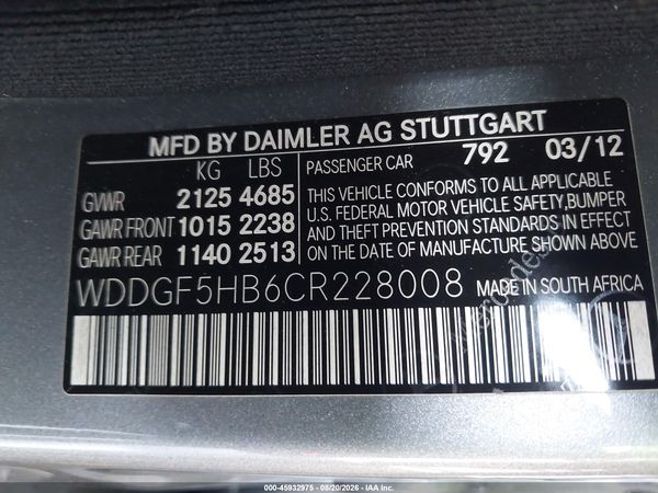 2012 MERCEDES-BENZ C 350 SPORT