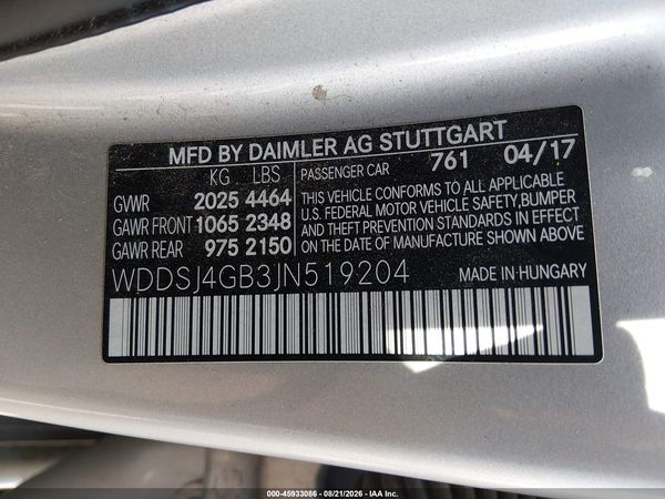 2018 MERCEDES-BENZ CLA 250 4MATIC