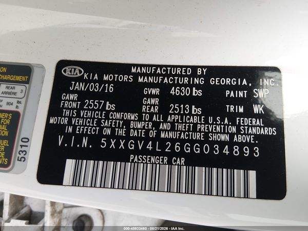 2016 KIA OPTIMA SXL TURBO