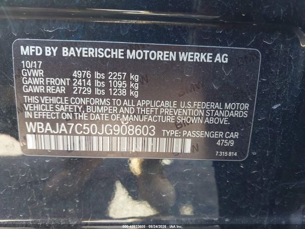2018 BMW 530I XDRIVE