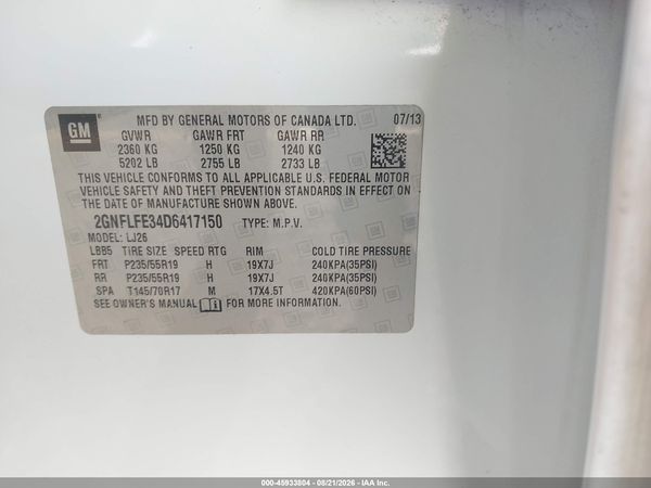 2013 CHEVROLET EQUINOX LTZ — I9