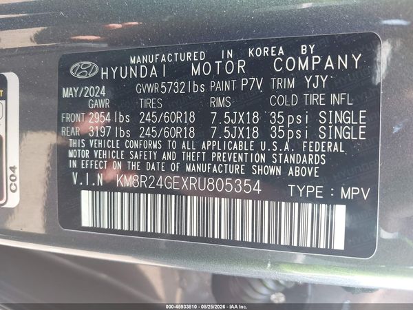 2024 HYUNDAI PALISADE SEL — I9