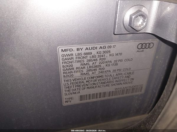 2018 AUDI Q7 3.0T PREMIUM