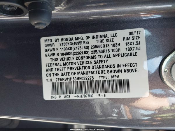 2017 HONDA CR-V EX-L/EX-L NAVI