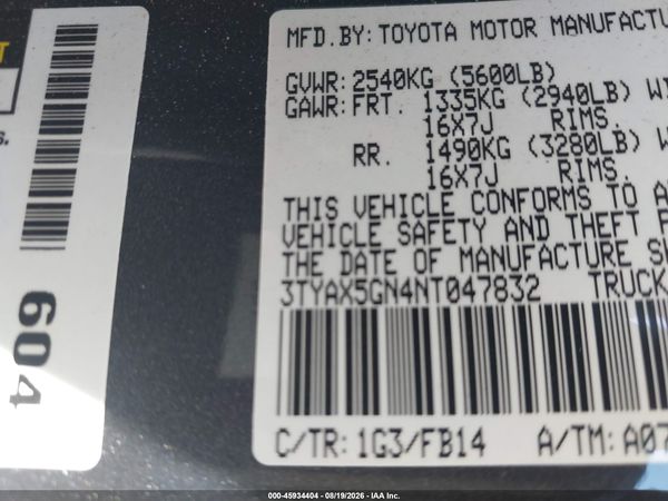 2022 TOYOTA TACOMA SR