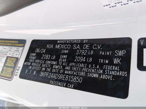 2024 KIA FORTE LXS