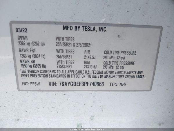 2023 TESLA MODEL Y
