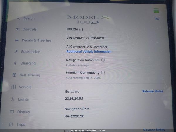 2018 TESLA MODEL S 100D/75D/P100D — I7