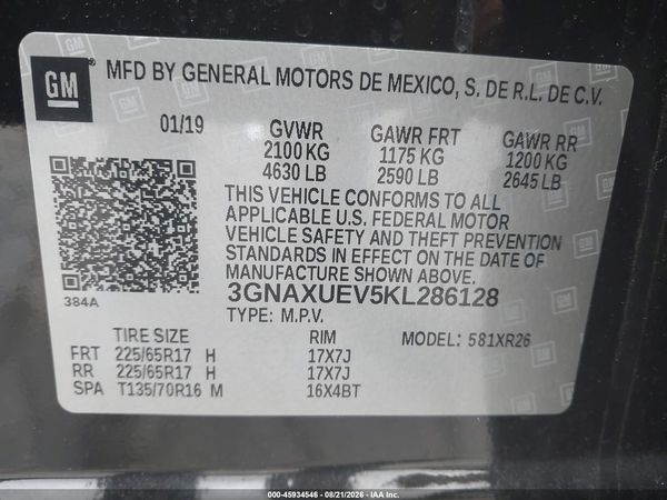 2019 CHEVROLET EQUINOX LT — I9