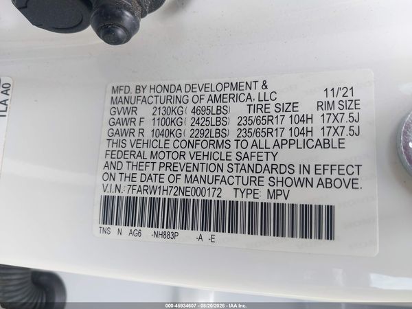 2022 HONDA CR-V 2WD SPECIAL EDITION — I9