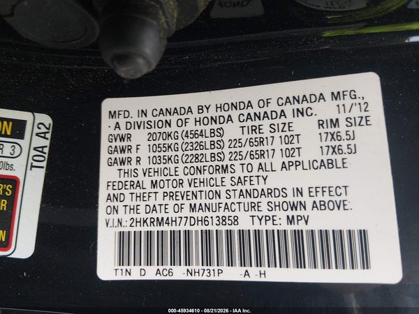 2013 HONDA CR-V EX-L