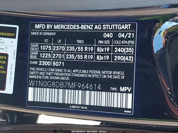 2021 MERCEDES-BENZ GLC 300 SUV — I9