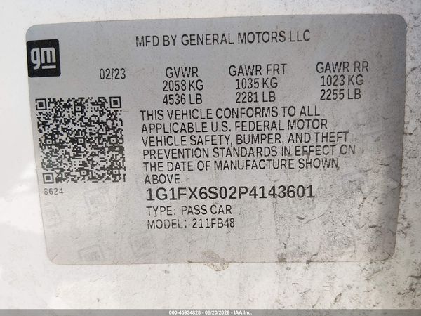 2023 CHEVROLET BOLT EV FWD 2LT — I9