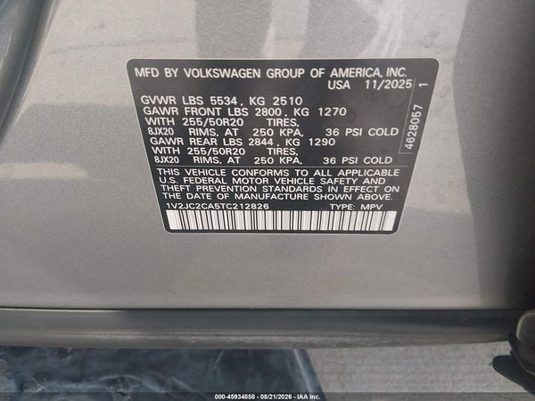 2026 VOLKSWAGEN ATLAS CROSS SPORT SE WITH TECHNOLOGY — I9