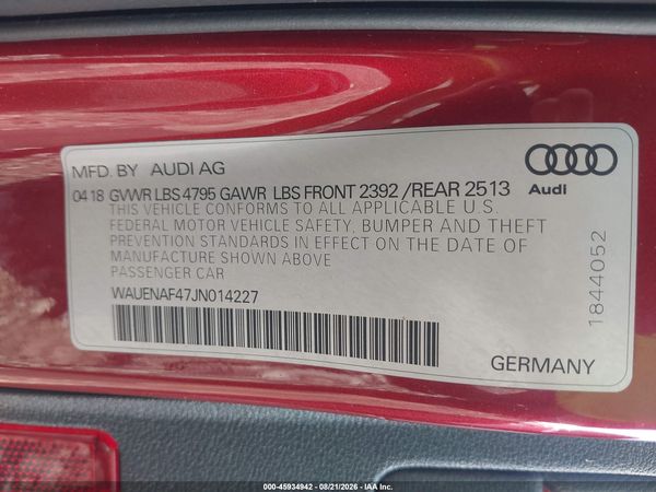 2018 AUDI A4 — I9