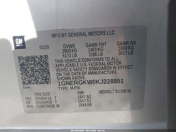 2019 CHEVROLET TRAVERSE 1LT — I9