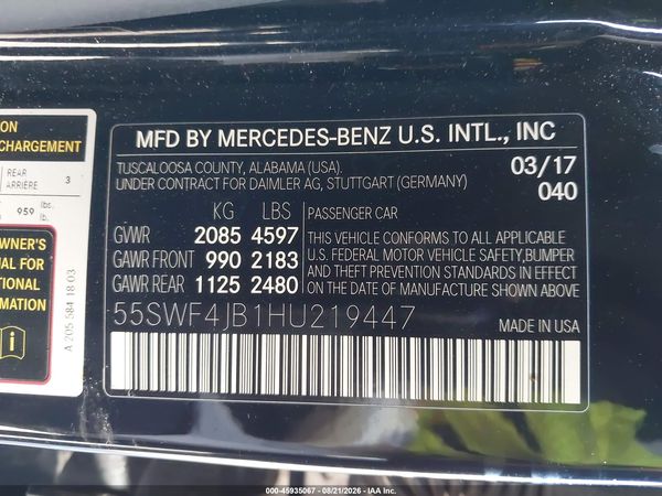 2017 MERCEDES-BENZ C 300 C300 — I9