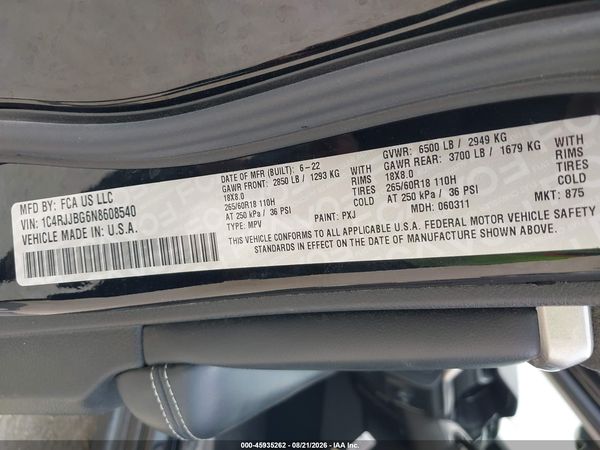 2022 JEEP GRAND CHEROKEE L LIMITED 4X2