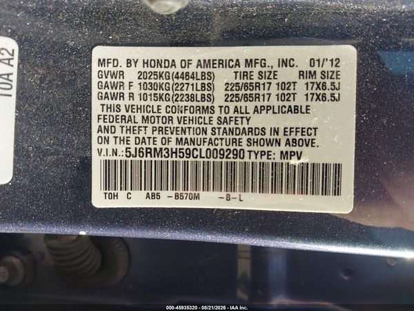 2012 HONDA CR-V EX
