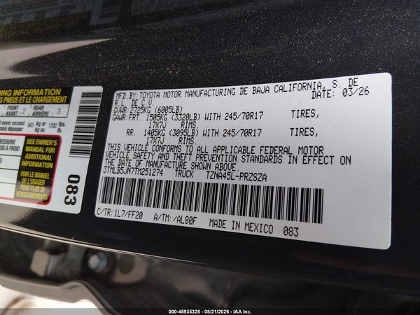 2026 TOYOTA TACOMA SR5