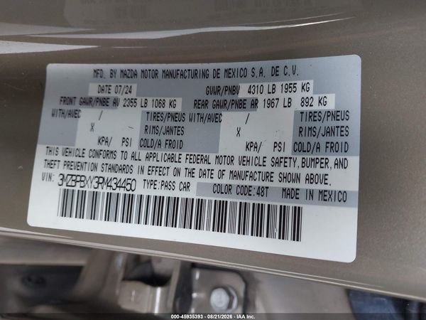 2024 MAZDA MAZDA3 2.5 CARBON TURBO