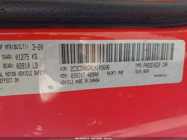 2020 DODGE CHARGER SXT RWD