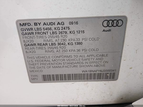 2018 AUDI Q5 — I9