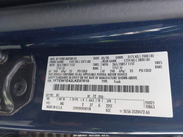 2020 FORD F-150 XLT