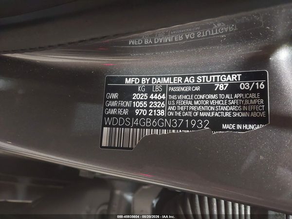 2016 MERCEDES-BENZ CLA 250 4MATIC