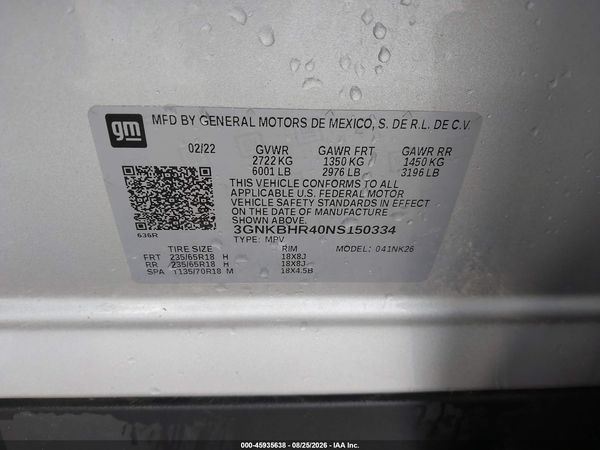 2022 CHEVROLET BLAZER AWD 2LT — I9