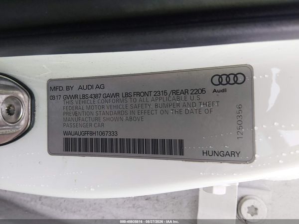 2017 AUDI A3 PREMIUM — I9