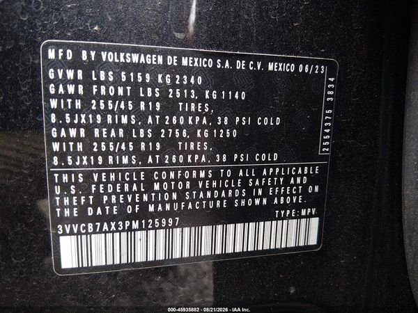 2023 VOLKSWAGEN TIGUAN 2.0T SE R-LINE BLACK — I9