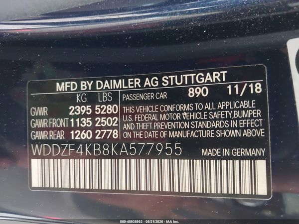 2019 MERCEDES-BENZ E 300 4MATIC