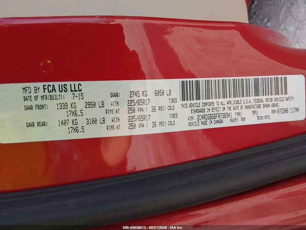 2015 DODGE GRAND CARAVAN SE PLUS — I9