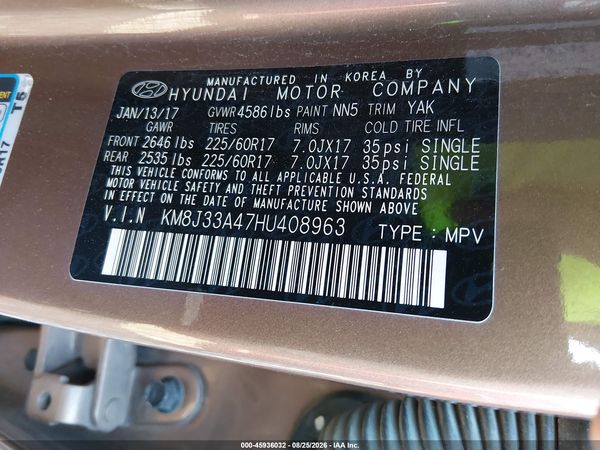 2017 HYUNDAI TUCSON SE