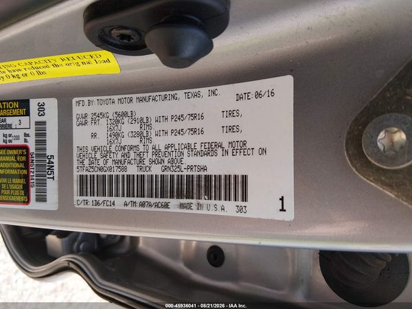 2016 TOYOTA TACOMA SR5 V6