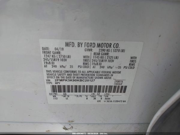 2019 FORD EDGE TITANIUM — I9